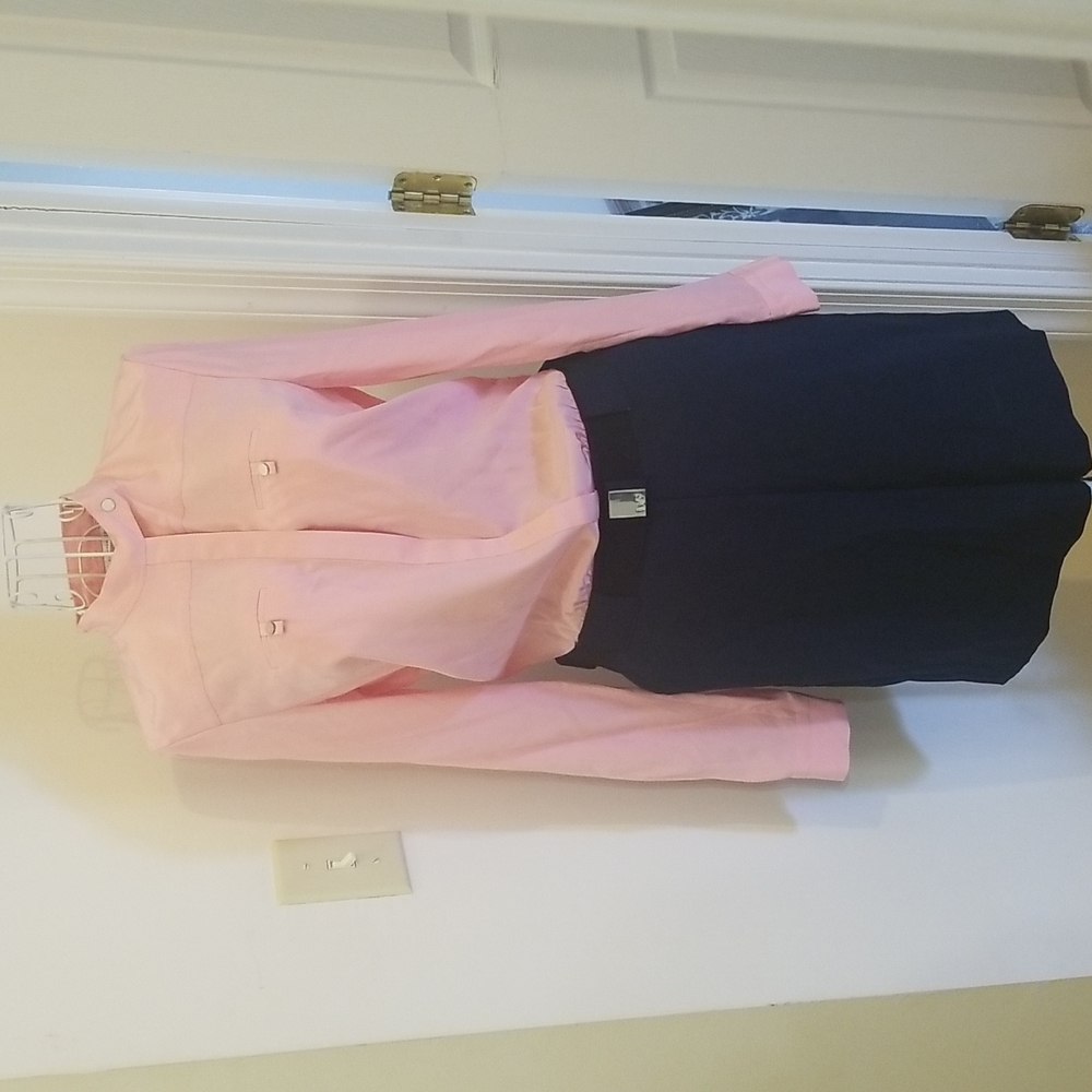 Diane VonFurstenberg pink and navy dress
